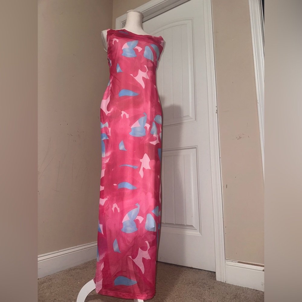 Pink and White Dress by Fashion